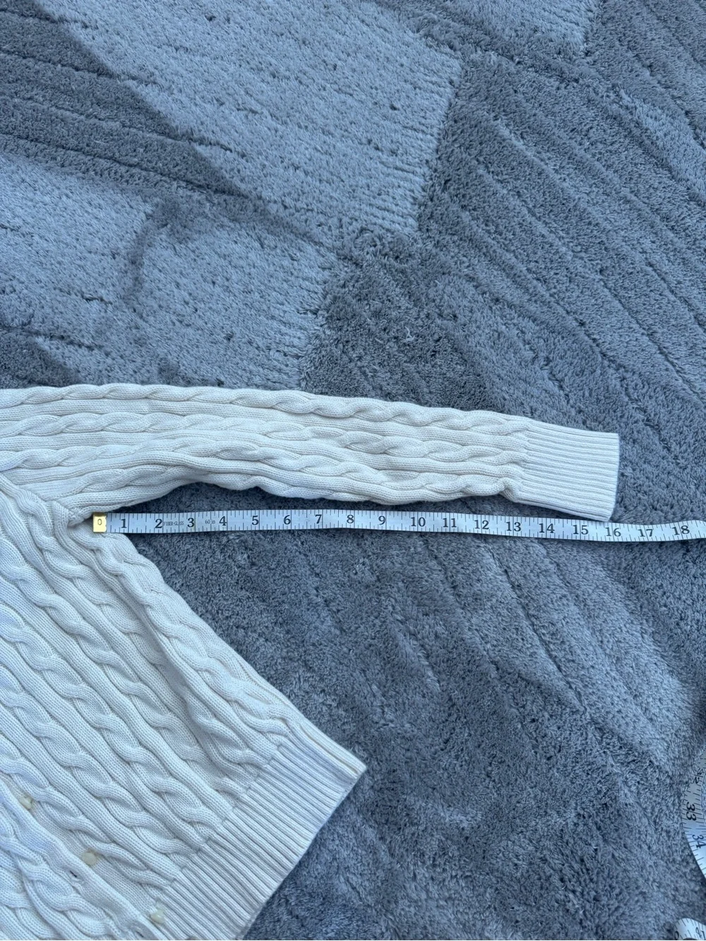 Ralph Lauren Cream Cotton Cable Knit Cardigan